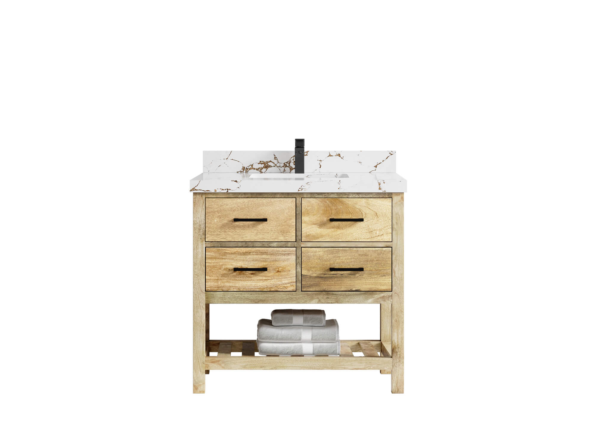 Parker Mango Wood 36 in. W x 22 in. D Center Sink Bathroom Vanity