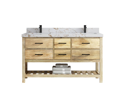 Parker Mango Wood 60 in. W x 22 in. D Double Sink Bathroom Vanity