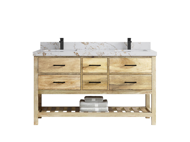 Parker Mango Wood 60 in. W x 22 in. D Double Sink Bathroom Vanity - photo 19
