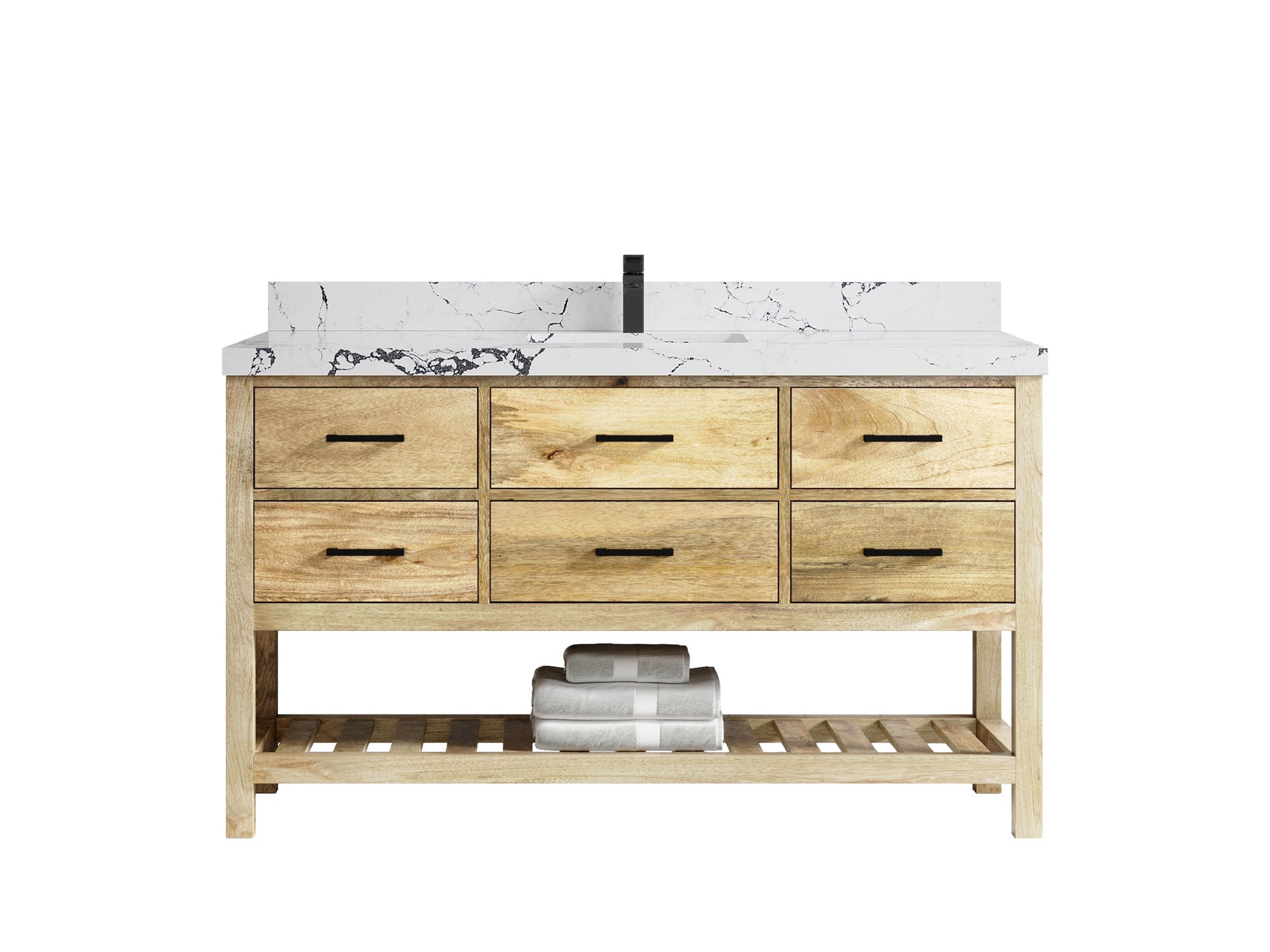 Parker Mango Wood 60 in. W x 22 in. D Single Sink Bathroom Vanity