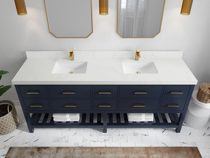 Parker 84 in. W x 22 in. D Double Sink Bathroom Vanity - photo 21