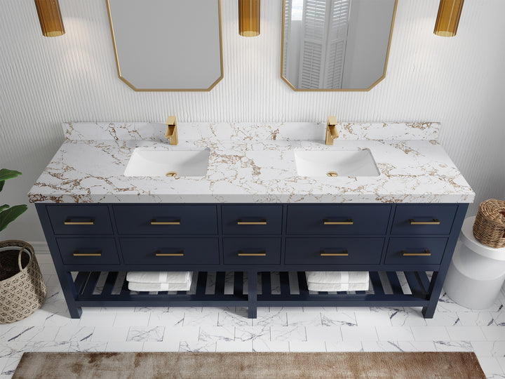 Parker 84 in. W x 22 in. D Double Sink Bathroom Vanity - photo 29