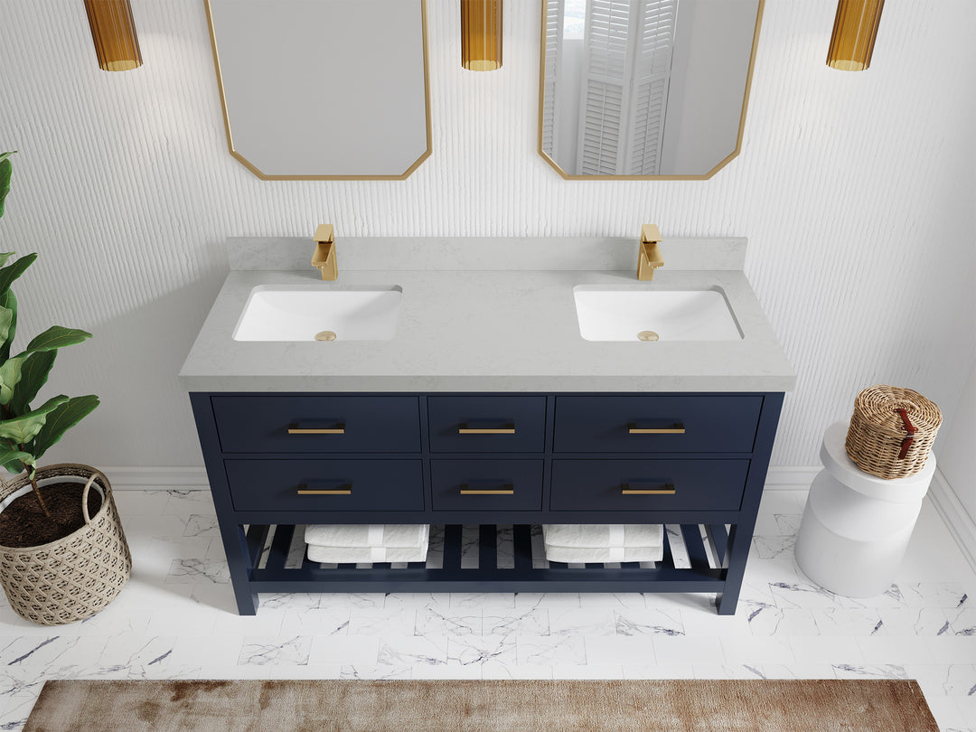 Parker 60 in. W x 22 in. D Double Sink Bathroom Vanity