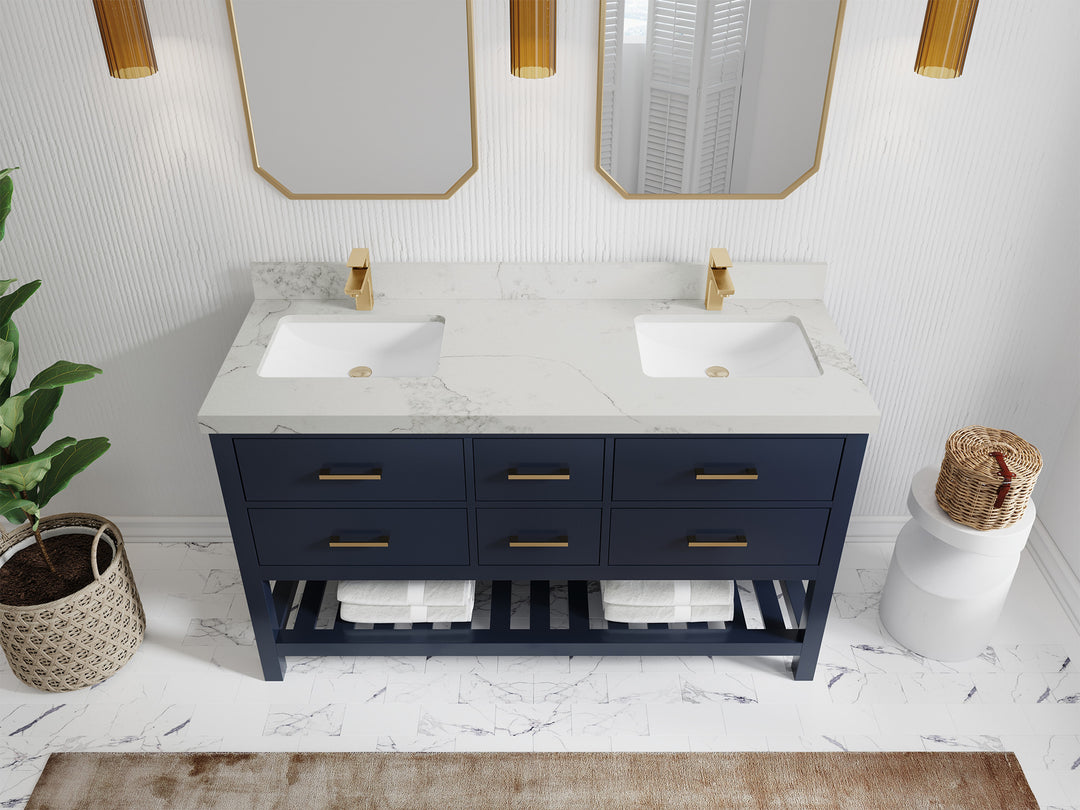 Parker 60 in. W x 22 in. D Double Sink Bathroom Vanity
