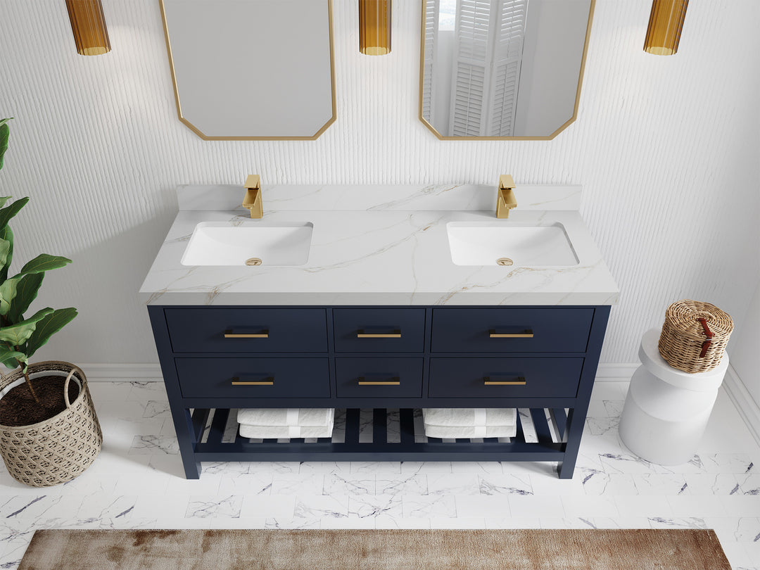 Parker 60 in. W x 22 in. D Double Sink Bathroom Vanity