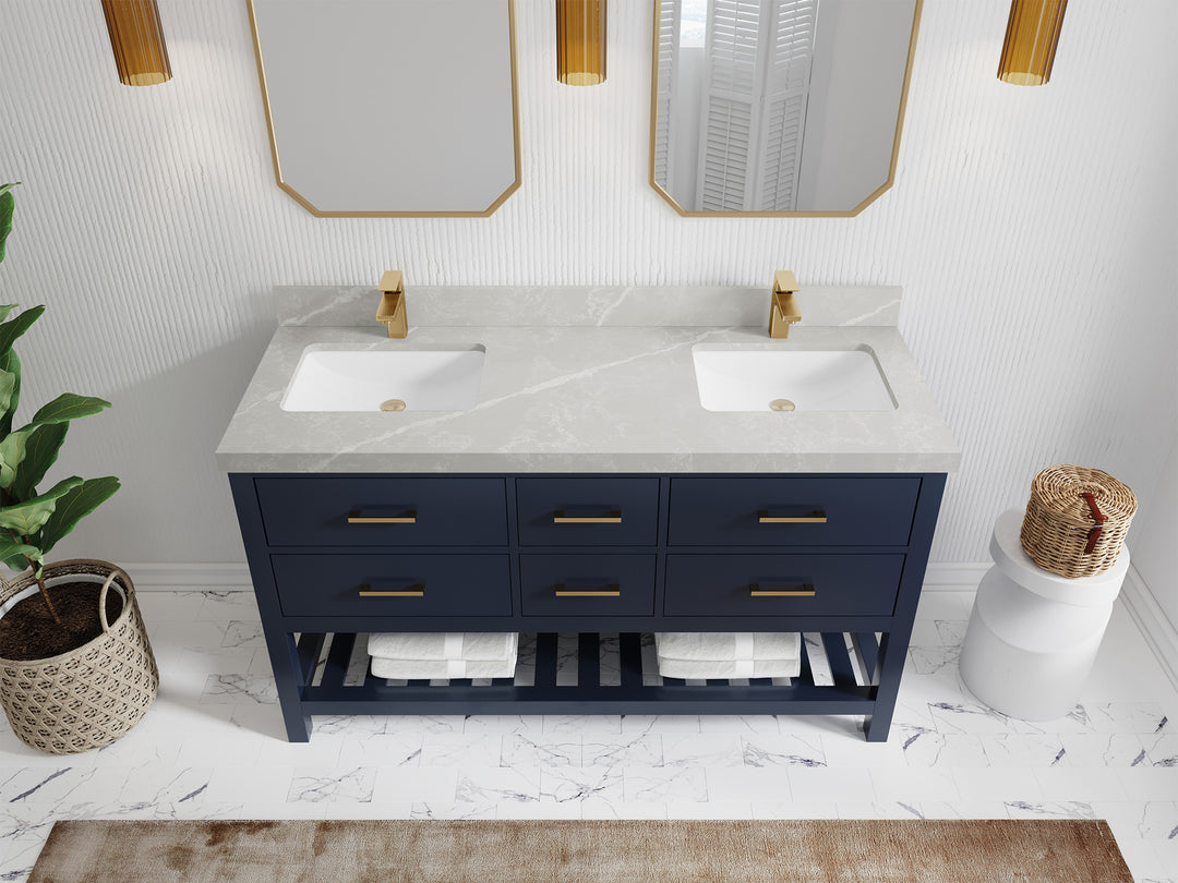 Parker 60 in. W x 22 in. D Double Sink Bathroom Vanity