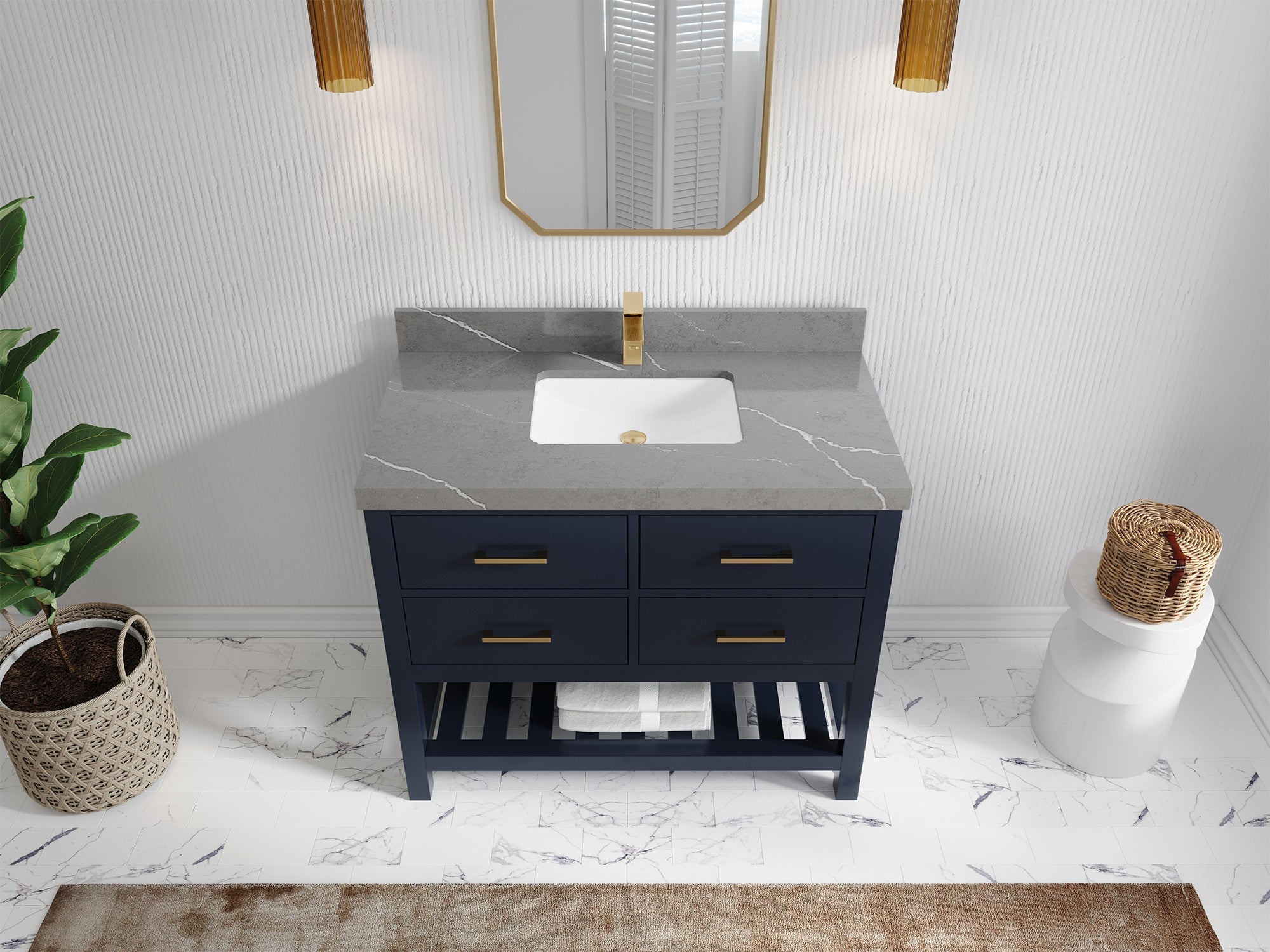Parker 42 in. W x 22 in. D Single Sink Bathroom Vanity