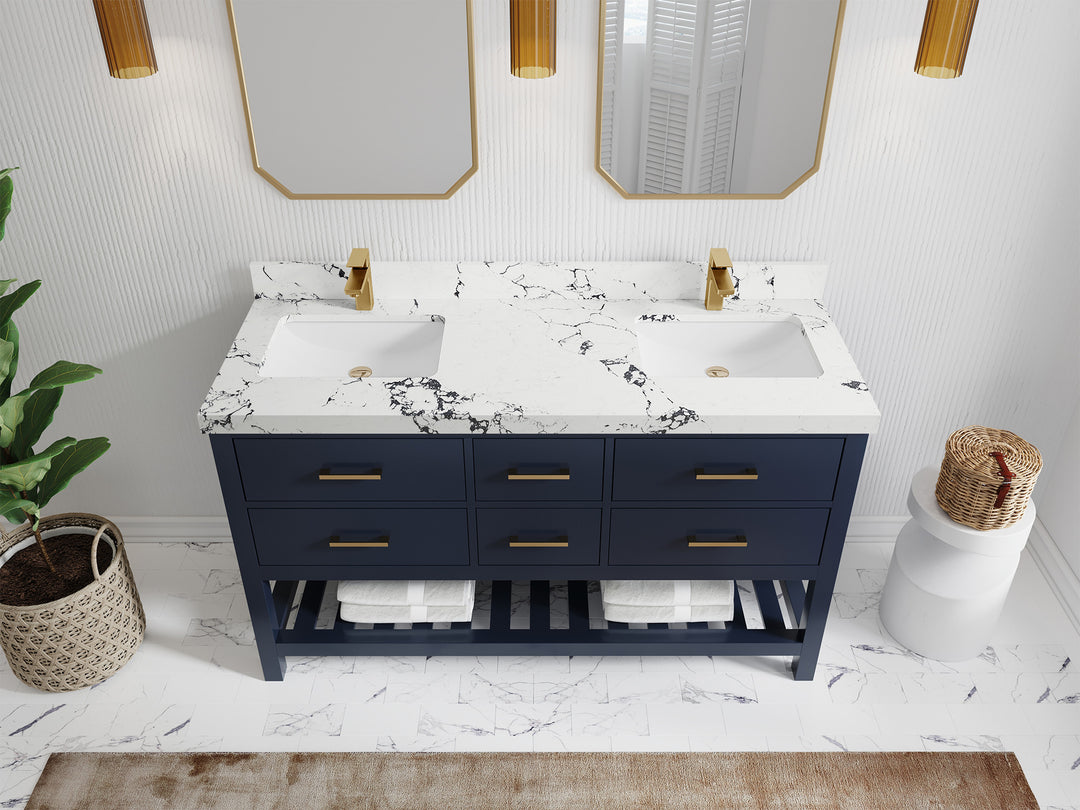 Parker 60 in. W x 22 in. D Double Sink Bathroom Vanity