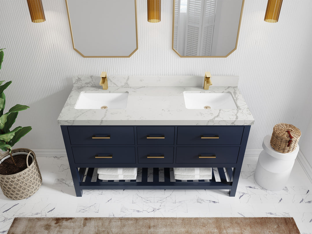 Parker 60 in. W x 22 in. D Double Sink Bathroom Vanity