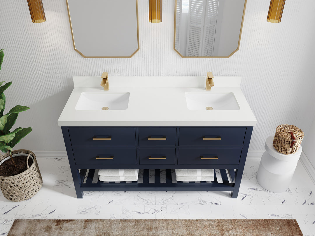 Parker 60 in. W x 22 in. D Double Sink Bathroom Vanity