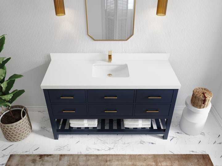 Parker 60 in. W x 22 in. D Single Sink Bathroom Vanity - photo 35