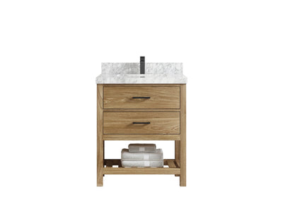 Parker Teak Wood 30 in. W x 22 in. D Single Sink Bathroom Vanity