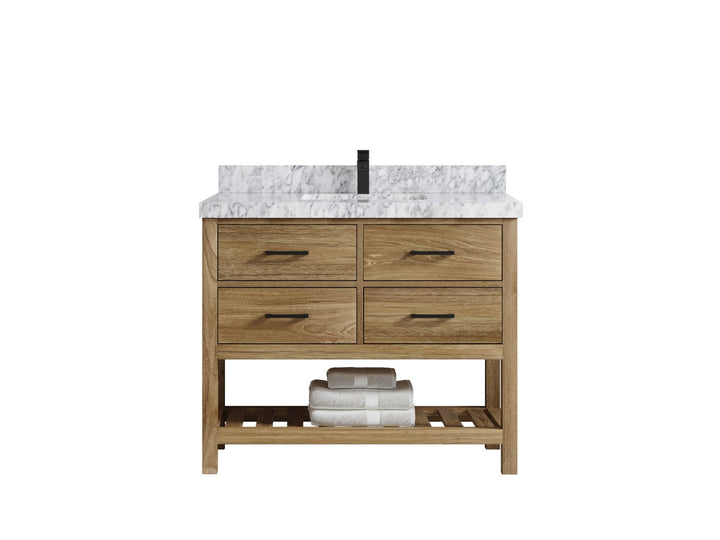 Parker Teak Wood 42 in. W x 22 in. D Single Sink Bathroom Vanity - photo 10