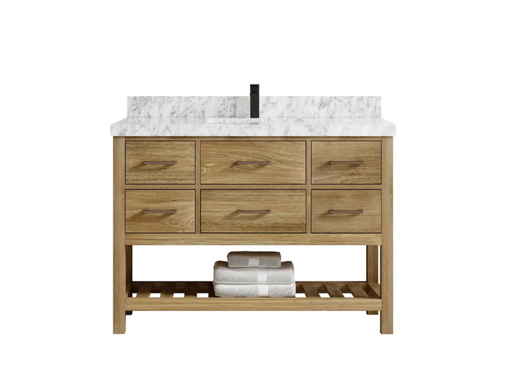 Parker Teak Wood 48 in. W x 22 in. D Single Sink Bathroom Vanity - photo 11