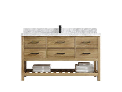 Parker Teak Wood 60 in. W x 22 in. D Single Sink Bathroom Vanity - photo 10