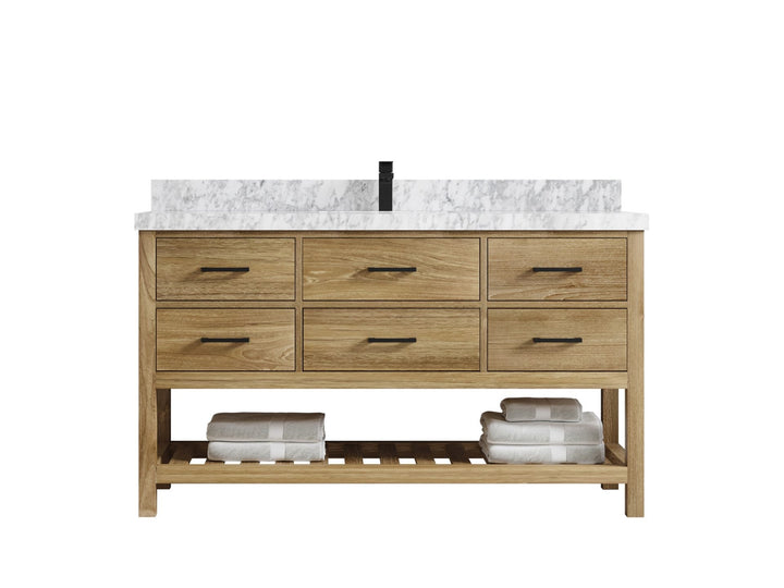 Parker Teak Wood 60 in. W x 22 in. D Single Sink Bathroom Vanity - photo 10