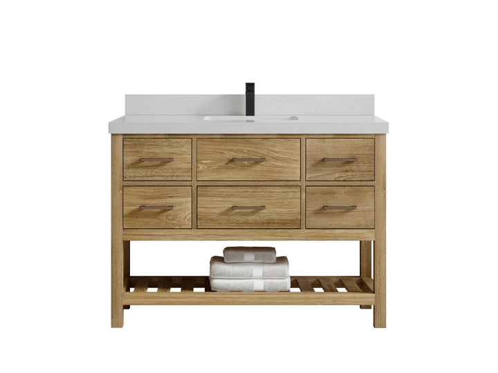 Parker Teak Wood 48 in. W x 22 in. D Single Sink Bathroom Vanity - photo 12