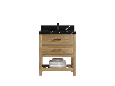 Parker Teak Wood 30 in. W x 22 in. D Single Sink Bathroom Vanity