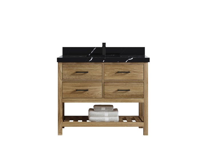 Parker Teak Wood 42 in. W x 22 in. D Single Sink Bathroom Vanity - photo 7