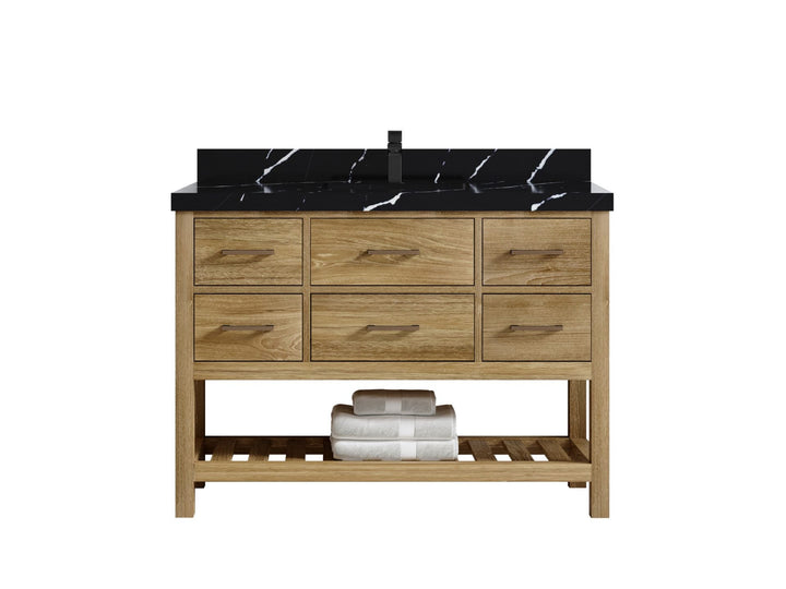Parker Teak Wood 48 in. W x 22 in. D Single Sink Bathroom Vanity - photo 7