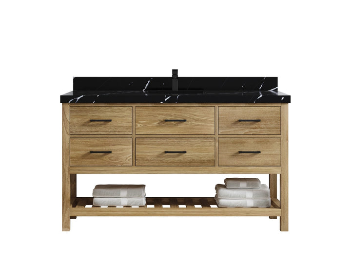 Parker Teak Wood 60 in. W x 22 in. D Single Sink Bathroom Vanity - photo 7