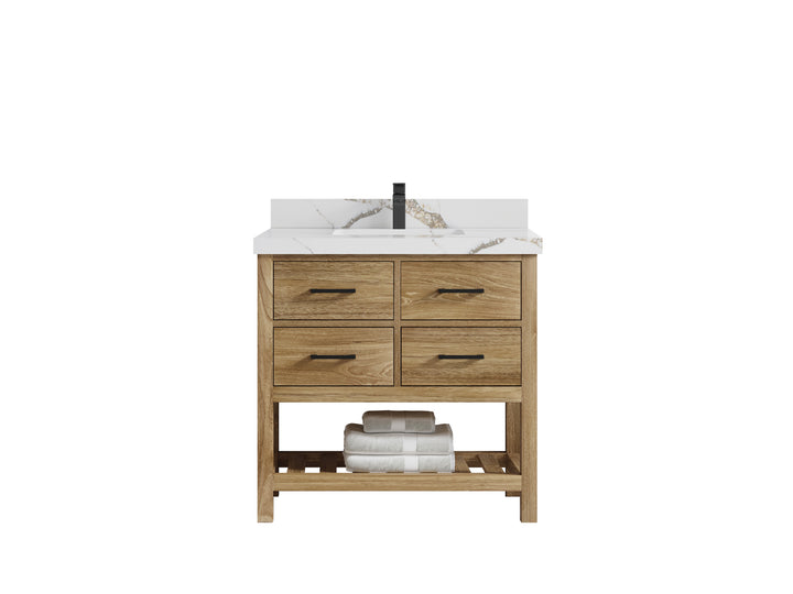 Parker Teak Wood 36 in. W x 22 in. D Center Sink Bathroom Vanity - photo 22