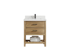 Parker Teak Wood 30 in. W x 22 in. D Single Sink Bathroom Vanity - photo 8