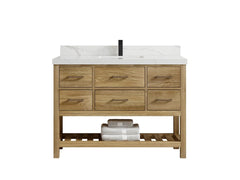 Parker Teak Wood 48 in. W x 22 in. D Single Sink Bathroom Vanity - photo 9