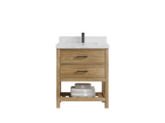 Parker Teak Wood 30 in. W x 22 in. D Single Sink Bathroom Vanity - photo 9