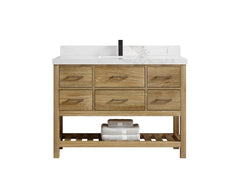 Parker Teak Wood 48 in. W x 22 in. D Single Sink Bathroom Vanity - photo 10
