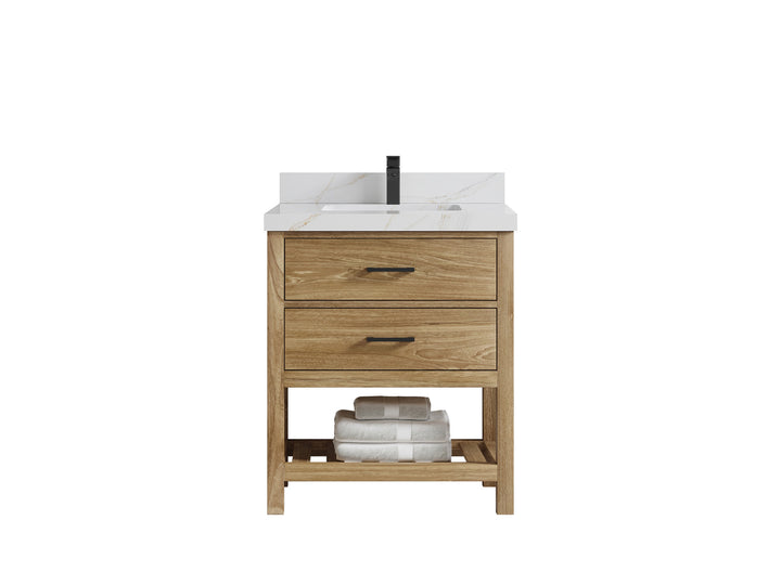 Parker Teak Wood 30 in. W x 22 in. D Single Sink Bathroom Vanity - photo 17