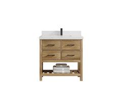 Parker Teak Wood 36 in. W x 22 in. D Center Sink Bathroom Vanity - photo 12