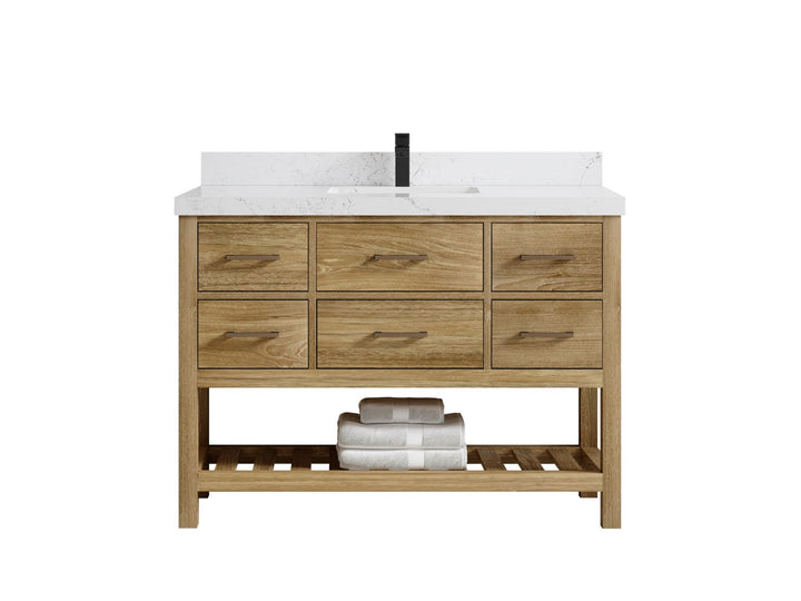 Parker Teak Wood 48 in. W x 22 in. D Single Sink Bathroom Vanity - photo 13
