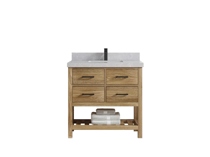 Parker Teak Wood 36 in. W x 22 in. D Center Sink Bathroom Vanity - photo 13