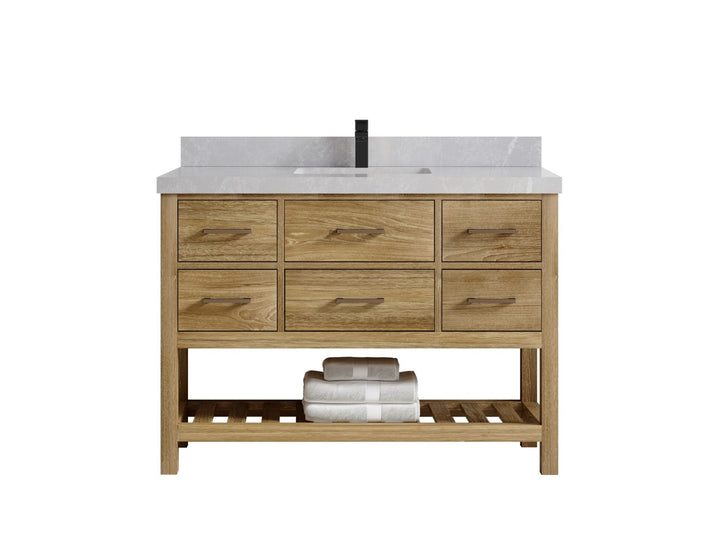 Parker Teak Wood 48 in. W x 22 in. D Single Sink Bathroom Vanity - photo 14