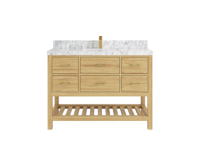 Parker Teak Wood 48 in. W x 22 in. D Single Sink Bathroom Vanity