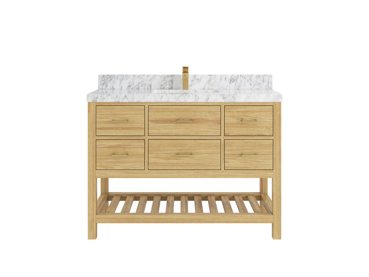 Parker Teak Wood 48 in. W x 22 in. D Single Sink Bathroom Vanity - photo 20