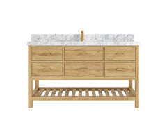 Parker Teak Wood 60 in. W x 22 in. D Single Sink Bathroom Vanity - photo 20
