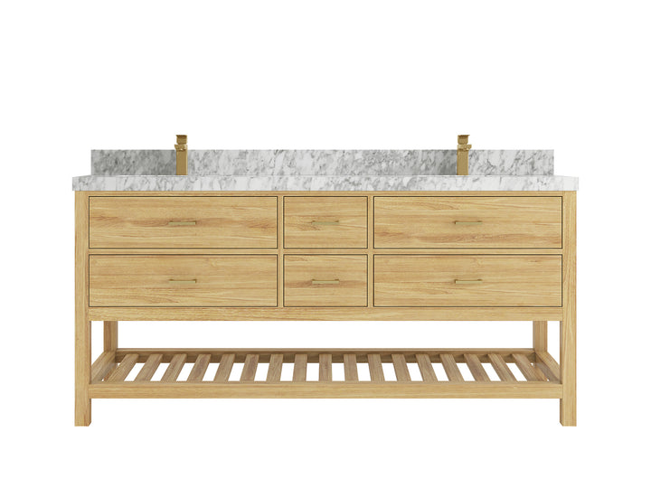 Parker Teak Wood 72 in. W x 22 in. D Double Sink Bathroom Vanity - photo 24