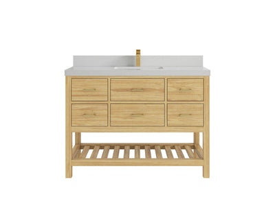 Parker Teak Wood 48 in. W x 22 in. D Single Sink Bathroom Vanity