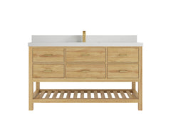 Parker Teak Wood 60 in. W x 22 in. D Single Sink Bathroom Vanity - photo 22