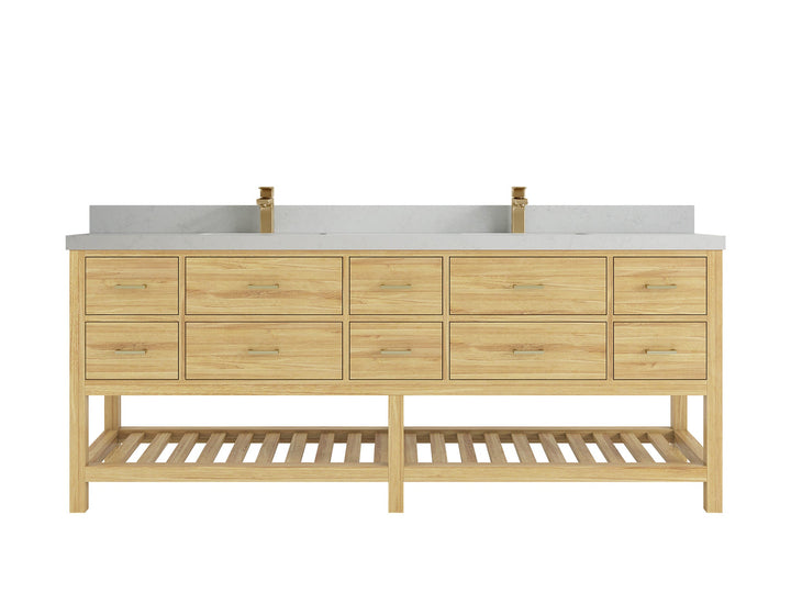 Parker Teak Wood 84 in. W x 22 in. D Double Sink Bathroom vanity with - photo 22