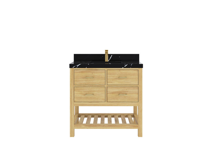 Parker Teak Wood 36 in. W x 22 in. D Center Sink Bathroom Vanity - photo 8