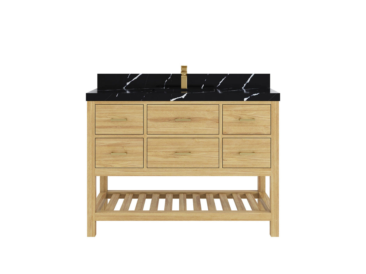 Parker Teak Wood 48 in. W x 22 in. D Single Sink Bathroom Vanity