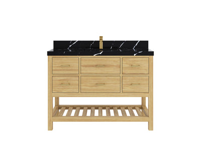 Parker Teak Wood 48 in. W x 22 in. D Single Sink Bathroom Vanity