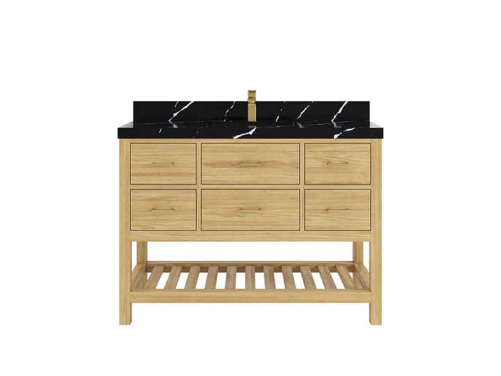 Parker Teak Wood 48 in. W x 22 in. D Single Sink Bathroom Vanity - photo 8