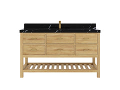 Parker Teak Wood 60 in. W x 22 in. D Single Sink Bathroom Vanity - photo 8