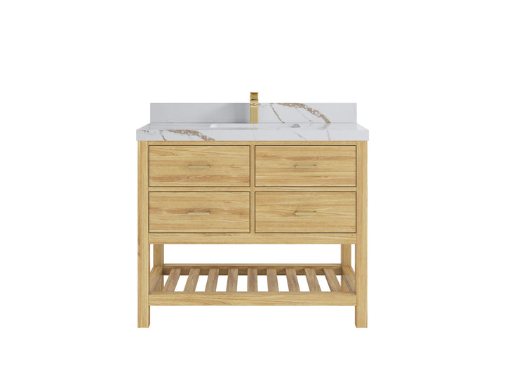 Parker Teak Wood 42 in. W x 22 in. D Single Sink Bathroom Vanity - photo 10