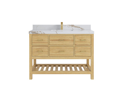 Parker Teak Wood 48 in. W x 22 in. D Single Sink Bathroom Vanity