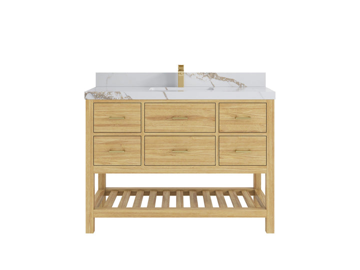 Parker Teak Wood 48 in. W x 22 in. D Single Sink Bathroom Vanity - photo 10